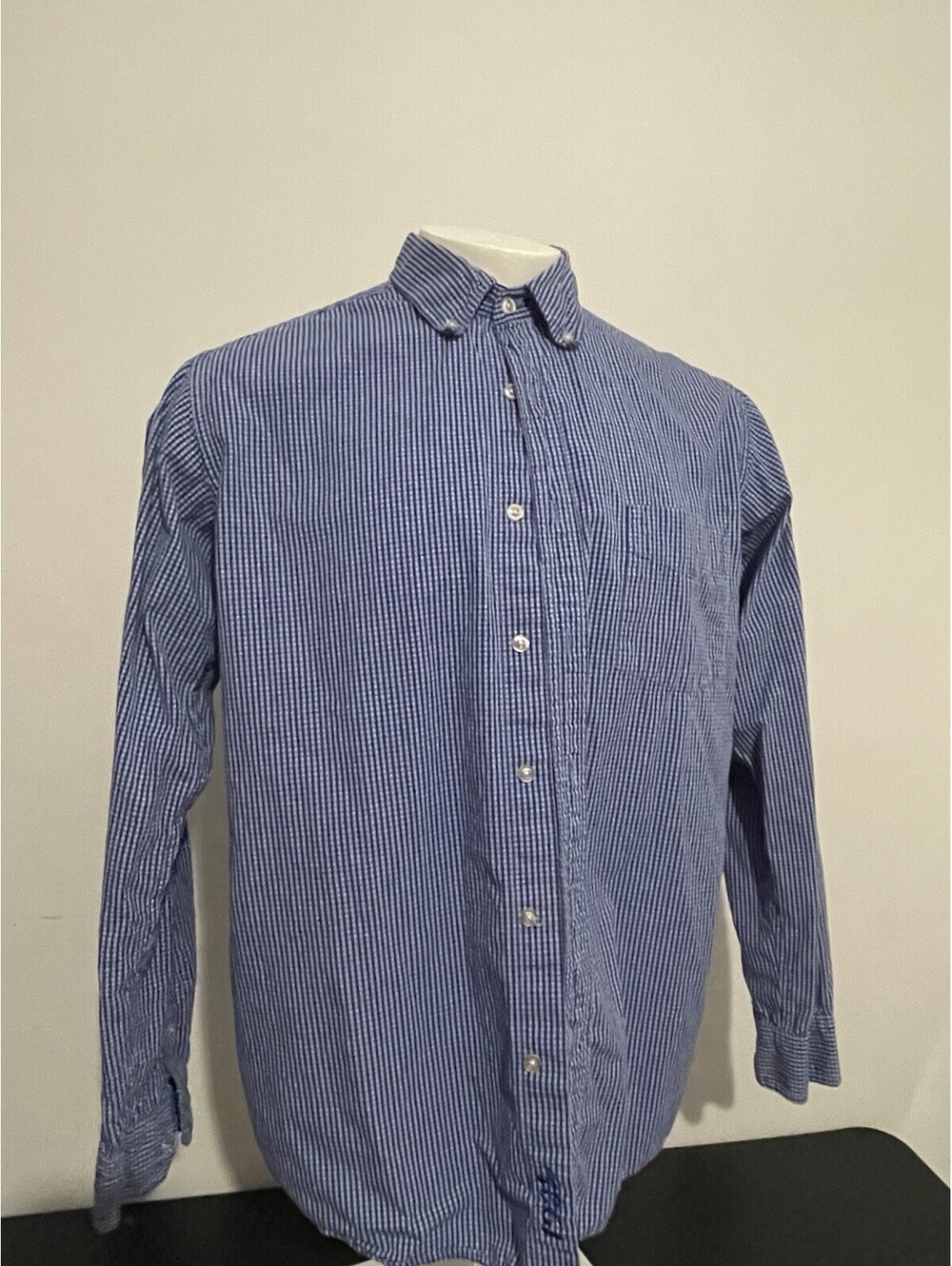 Red Camel Men’s Long Sleeve Dress Shirt Button Down Shirt Size L Blue